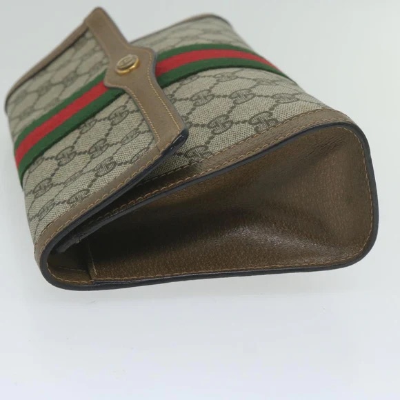 GUCCI GG Supreme Web Sherry Line Clutch Bag - Picture 6 of 15